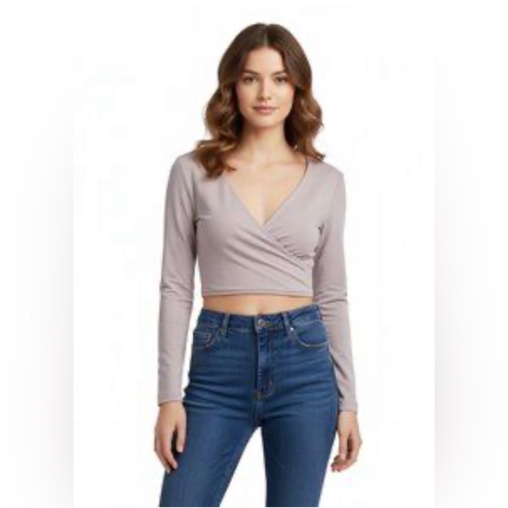 TALULA Lavender Long Sleeve Crop Top